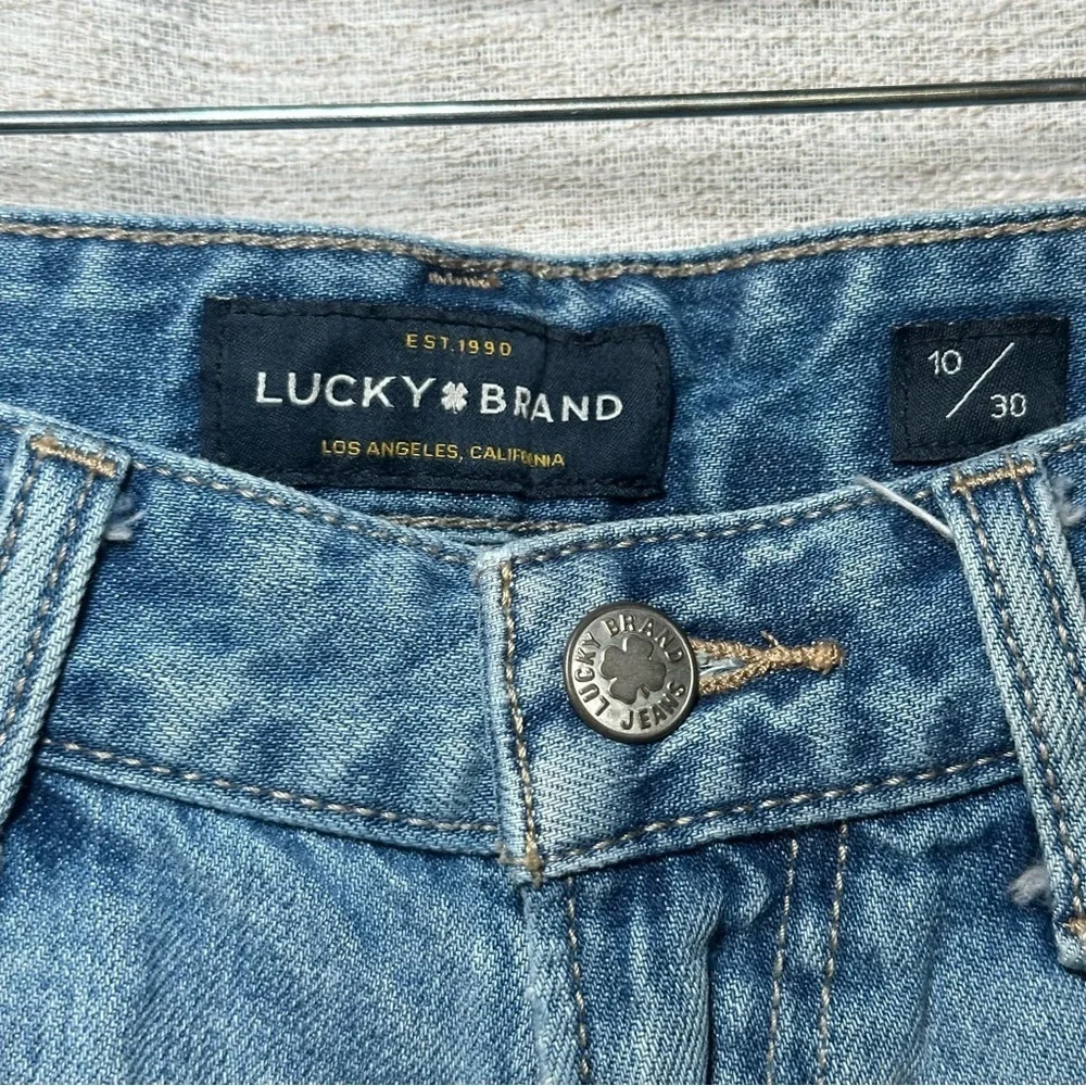 Lucky Brand Light Blue Distressed Frayed Hem Jean Shorts Size 10/30